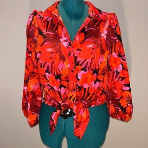Floral Red Women's Top